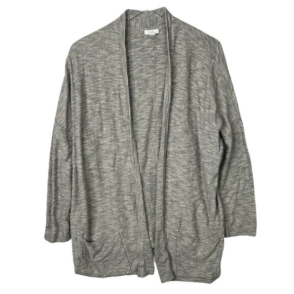 J Jill Open Front Sweater Drape Layering Cardigan Gray Womens XL - Picture 1 of 7